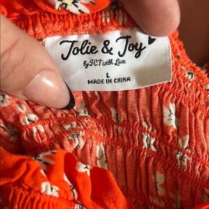 Red/orange Floral midi dress